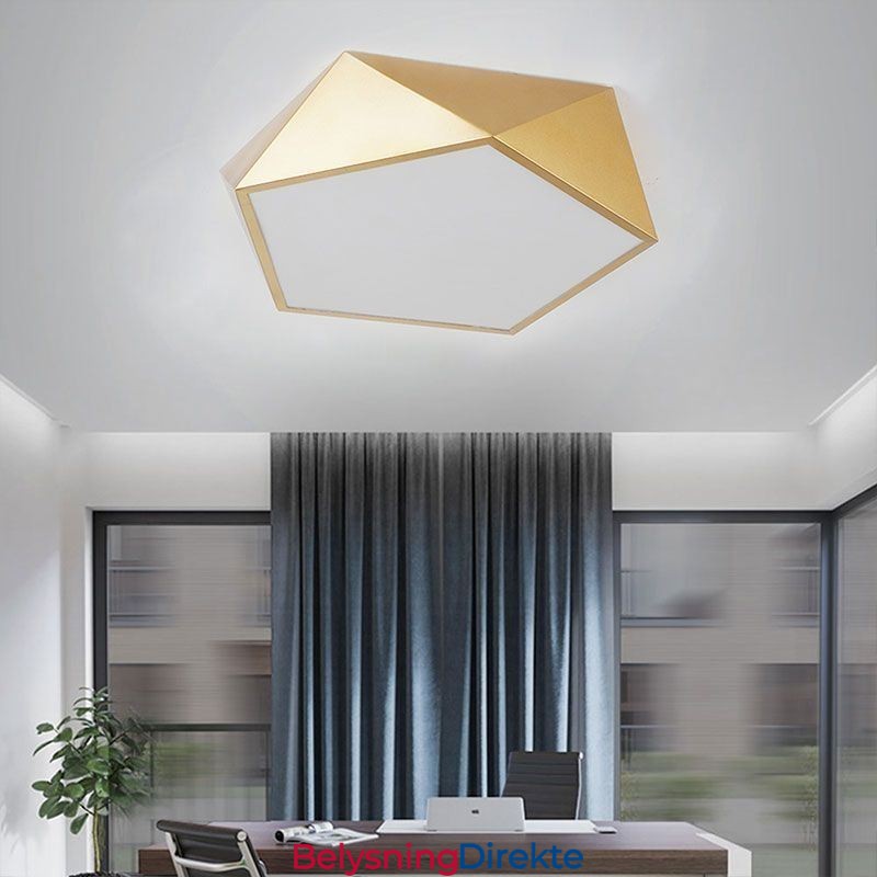 Gull Geometrisk Innfelt Akryl Taklampe