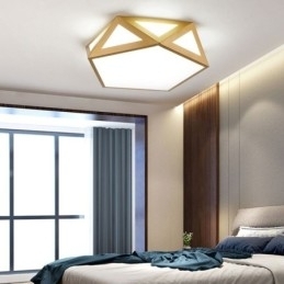 Gull Geometrisk Innfelt Akryl Taklampe