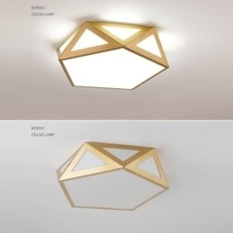 Gull Geometrisk Innfelt Akryl Taklampe