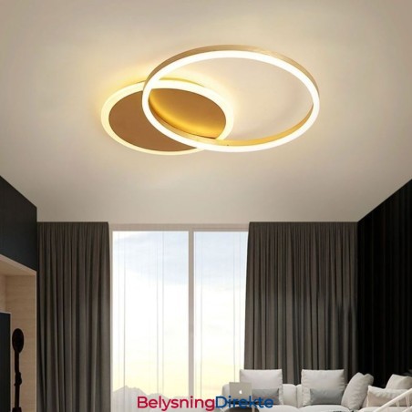 Moderne, Innfelt, Rund, Gullfarget Taklampe