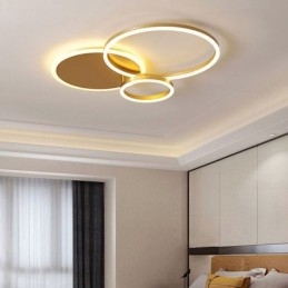 Moderne, Innfelt, Rund, Gullfarget Taklampe