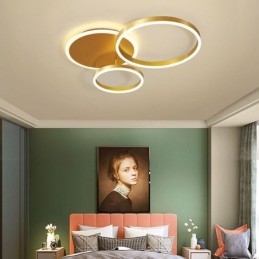 Moderne, Innfelt, Rund, Gullfarget Taklampe