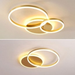 Moderne, Innfelt, Rund, Gullfarget Taklampe
