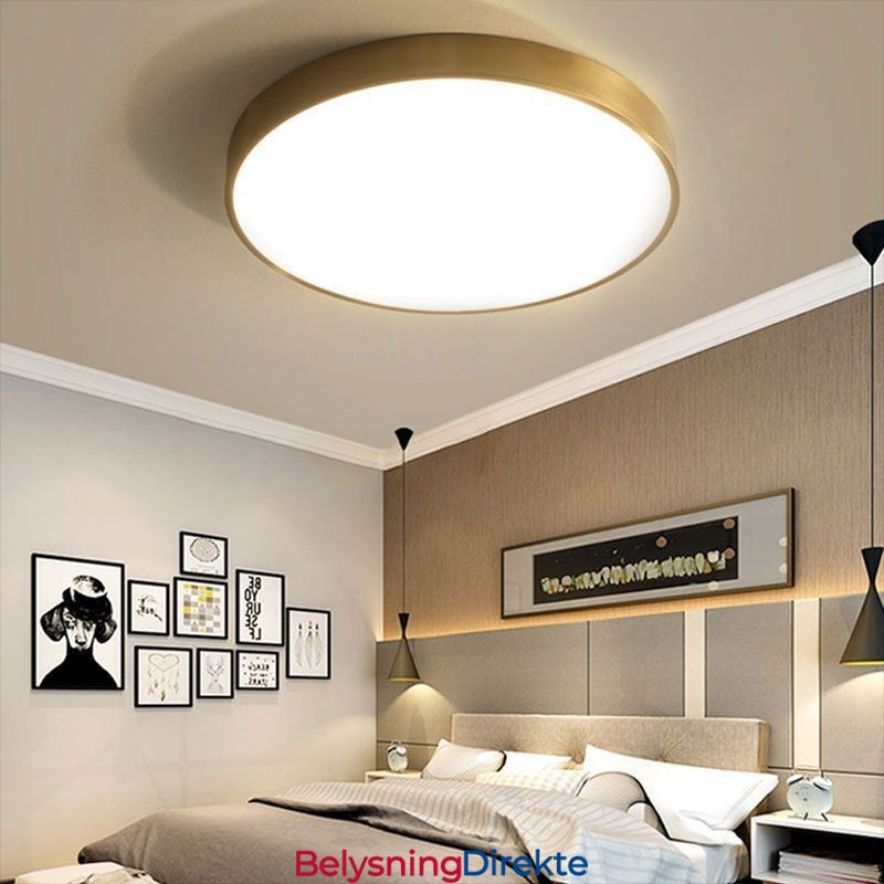 Rund, Innfelt, Moderne, Gyllen Akryl Taklampe