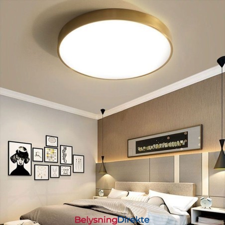 Rund, Innfelt, Moderne, Gyllen Akryl Taklampe