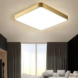 Minimalistisk Akryl Firkantet Gullfarget Taklampe I Innfelt Form