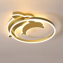 Gullfarget Dolphin Taklampe Med Innfelt Takmontering