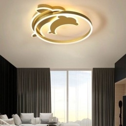 Gullfarget Dolphin Taklampe Med Innfelt Takmontering