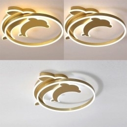 Gullfarget Dolphin Taklampe Med Innfelt Takmontering