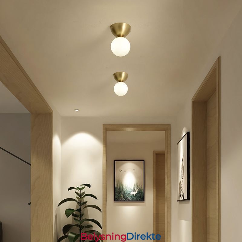 Nordisk Messing Mini Innfelt Taklampe For Foajebelysning