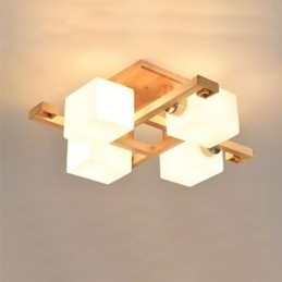 Nordisk Innfelt Taklampe Kreativ Varm Lampe I Massivt Tre