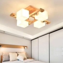 Nordisk Innfelt Taklampe Kreativ Varm Lampe I Massivt Tre