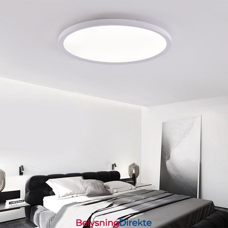Nordisk Rund, Innfelt, Supertynn Taklampe I Aluminium, Rund Lampebelysning