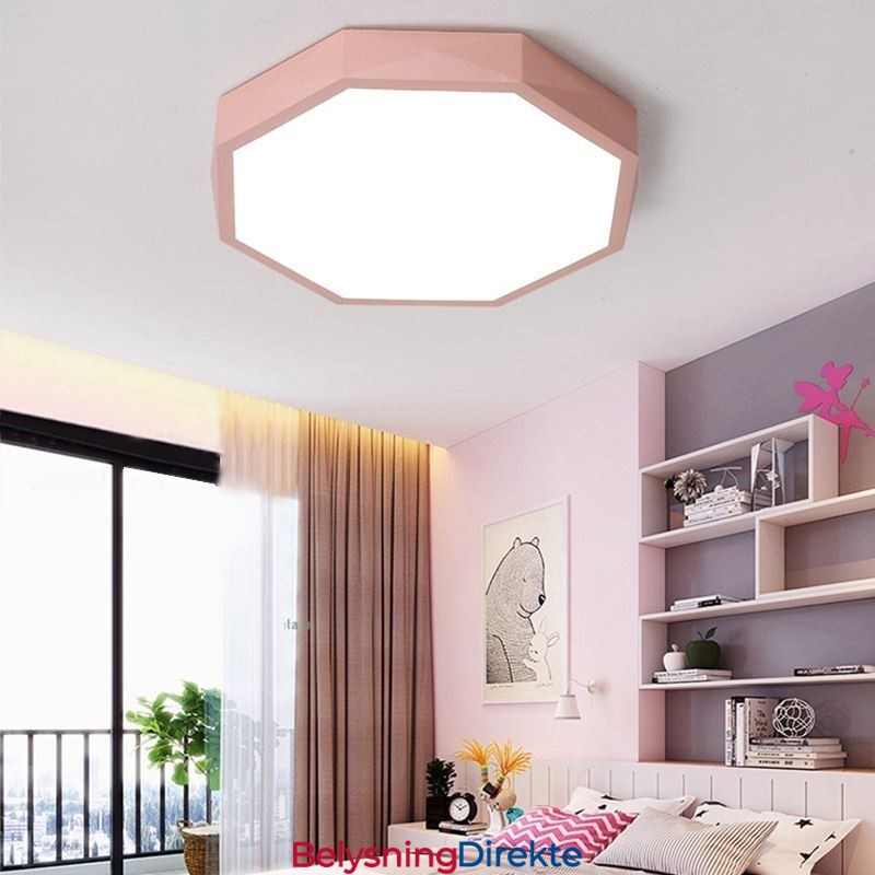 Moderne, Innfelt Taklampe Med Spesiell Sekskantdesign, Ultratynn Lampe