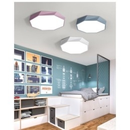Moderne, Innfelt Taklampe Med Spesialdesign Og Åttekantet Design, Ultratynn Lampe