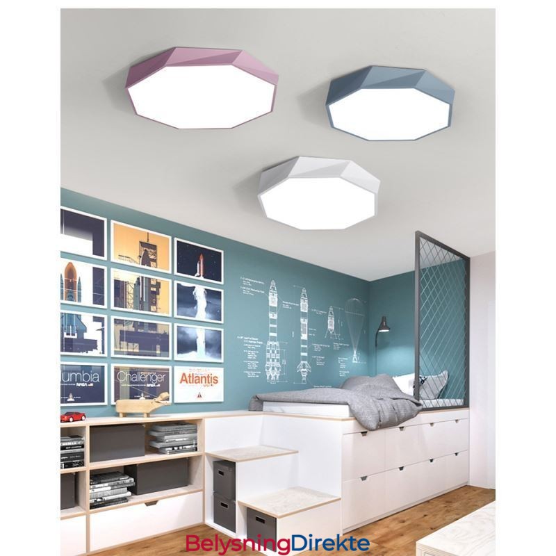 Moderne, Innfelt Taklampe Med Spesialdesign Og Åttekantet Design, Ultratynn Lampe
