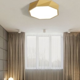 Moderne, Innfelt Taklampe Med Spesialdesign Og Åttekantet Design, Ultratynn Lampe