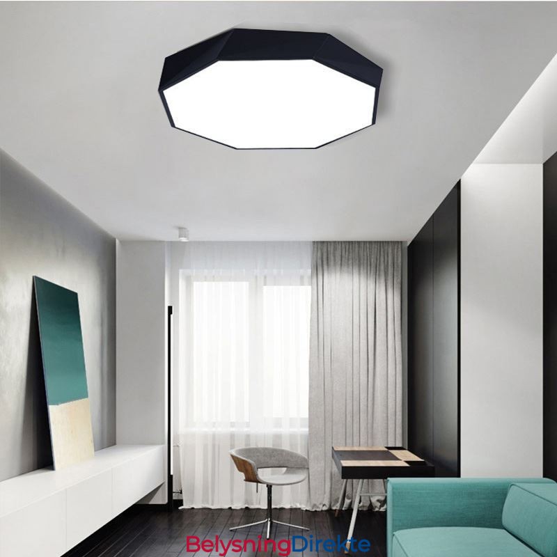 Moderne, Innfelt Taklampe Med Spesialdesign Og Åttekantet Design, Ultratynn Lampe