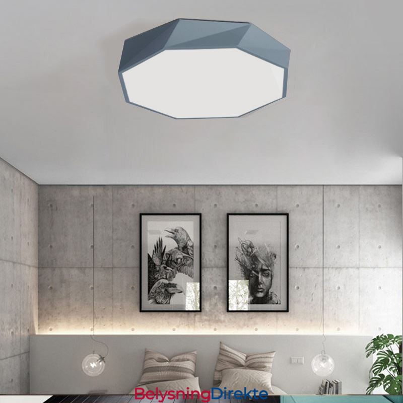 Moderne, Innfelt Taklampe Med Spesialdesign Og Åttekantet Design, Ultratynn Lampe