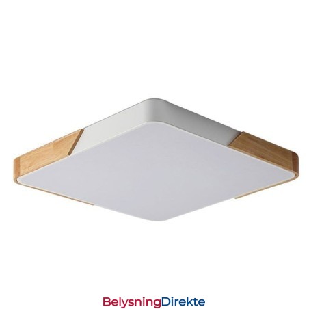 Enkel Innfelt Taklampe I Treramme Med Supertynn Design Og Dinglende Lys