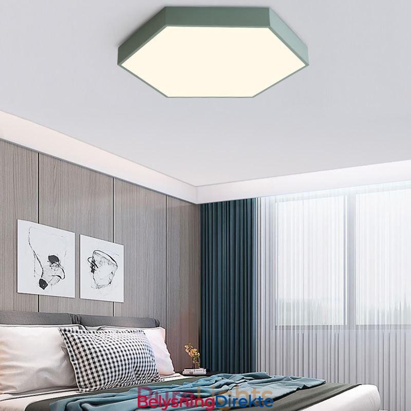 Moderne Enkel, Innfelt Sekskantet Taklampe
