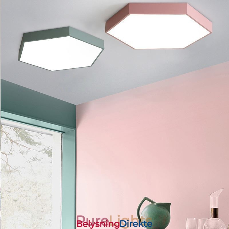Moderne Enkel, Innfelt Sekskantet Taklampe