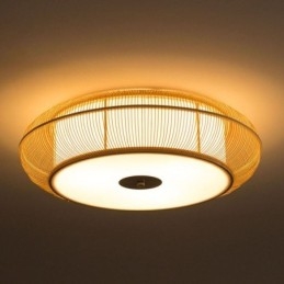 Kinesisk Spesial Bambus Innfelt Kreativ Japansk Rund Taklampe