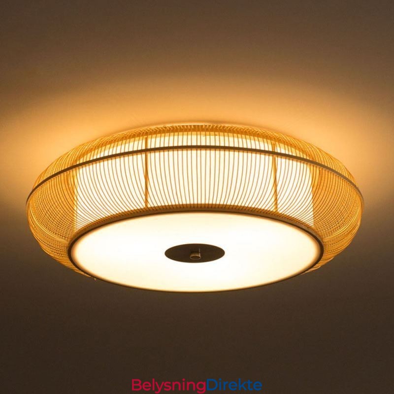 Kinesisk Spesial Bambus Innfelt Kreativ Japansk Rund Taklampe