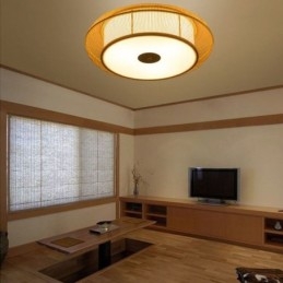 Kinesisk Spesial Bambus Innfelt Kreativ Japansk Rund Taklampe