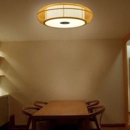 Kinesisk Spesial Bambus Innfelt Kreativ Japansk Rund Taklampe