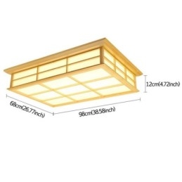 Japansk Kubeformet Taklampe I Massivt Tre