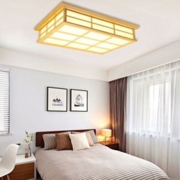 Japansk Kubeformet Taklampe I Massivt Tre