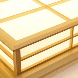 Japansk Kubeformet Taklampe I Massivt Tre