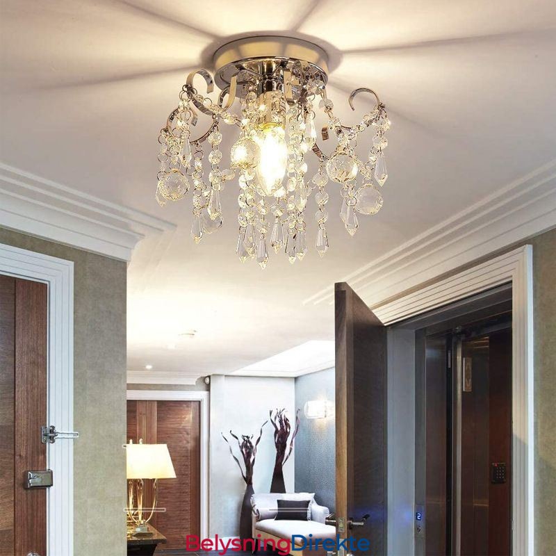 Moderne Minimalistisk Innfelt Taklampe I Krystall