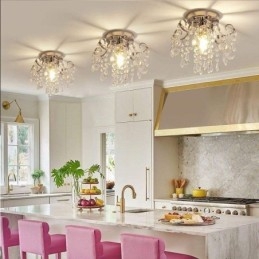 Moderne Minimalistisk Innfelt Taklampe I Krystall