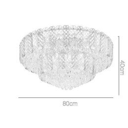 Krystall Innfelt Dobbeltlags Rund Luksuriøs Dekorativ Taklampe 80 Cm