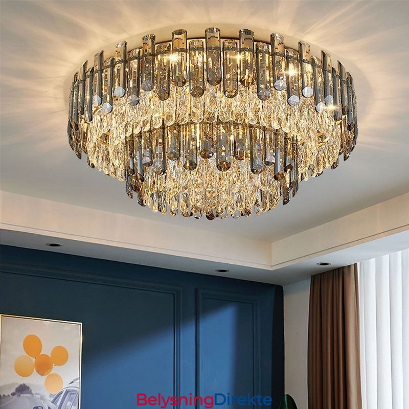 Krystall Innfelt Enkel Moderne Rund Taklampe Spiselampe