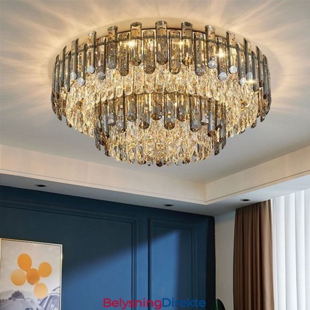 Krystall Innfelt Enkel Moderne Rund Taklampe Spiselampe