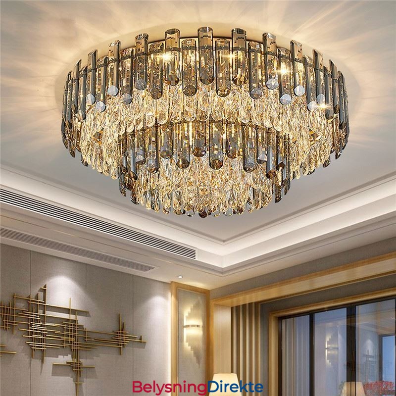 Krystall Innfelt Enkel Moderne Rund Taklampe Spiselampe
