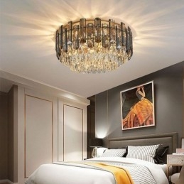 Krystall Taklampe Enkel Moderne Rund Dekorativ Lampe For Innfelt Montering
