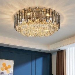 Krystall Taklampe Enkel Moderne Rund Dekorativ Lampe For Innfelt Montering