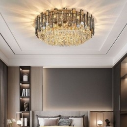 Krystall Taklampe Enkel Moderne Rund Dekorativ Lampe For Innfelt Montering