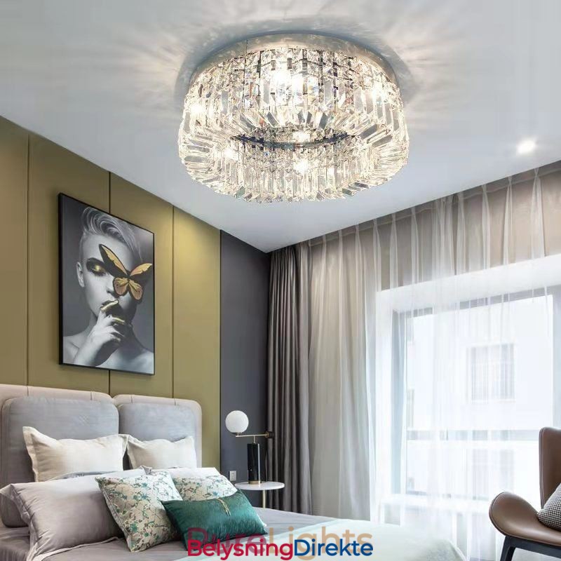 Moderne Elegant Taklampe Med Krystallmontering