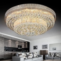 Moderne Krystalllysekrone Rund Innfelt