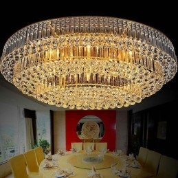 Krystalltaklampe Med Innfelt Montering, Europeisk Oval Lampe