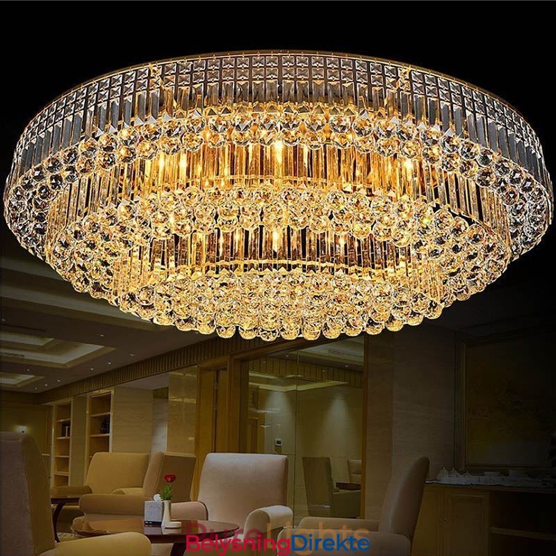 Krystalltaklampe Med Innfelt Montering, Europeisk Oval Lampe