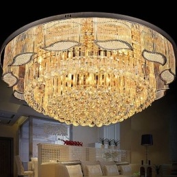Krystall Taklampe Moderne Enkel Rund Innfelt Lampe