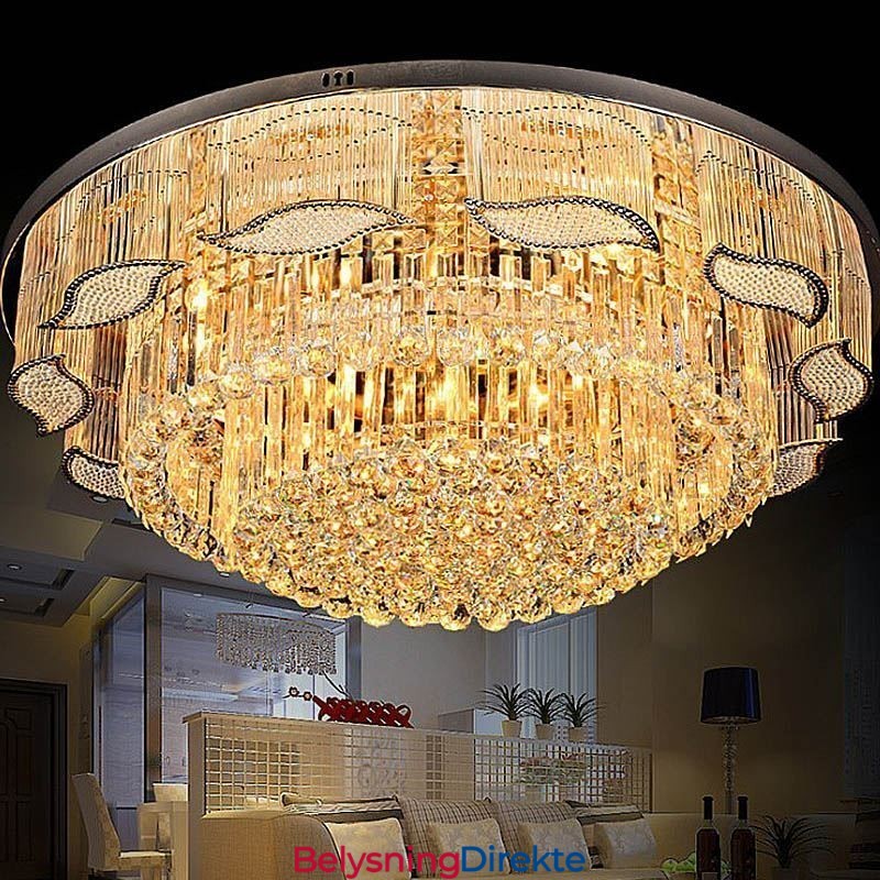 Krystall Taklampe Moderne Enkel Rund Innfelt Lampe