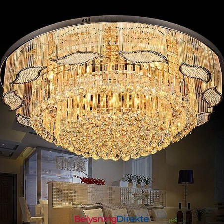 Krystall Taklampe Moderne Enkel Rund Innfelt Lampe