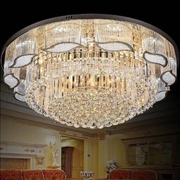 Krystall Taklampe Moderne Enkel Rund Innfelt Lampe